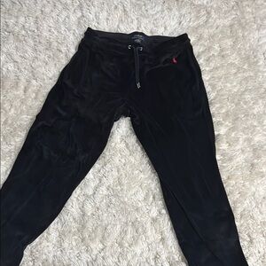 Black Jogger Pants with Red Logo